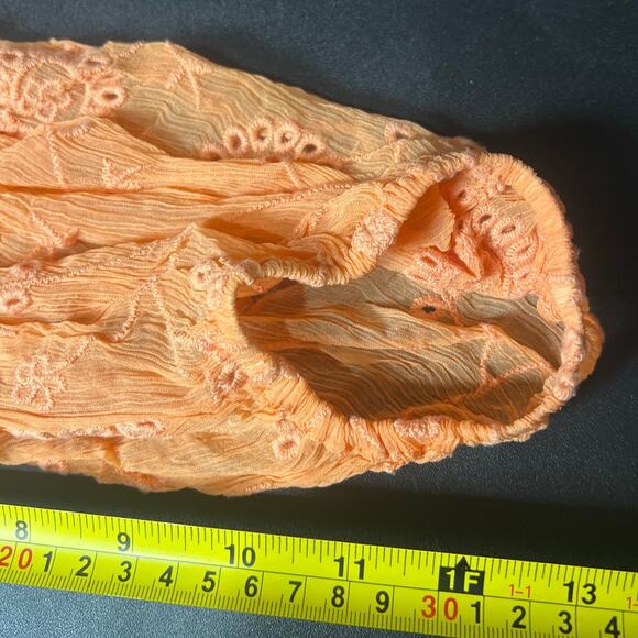 Anthropologie Floreat Eyelet  Orange Off Shoulder Ruffle Blouse Women's Size XS - Picture 6 of 6